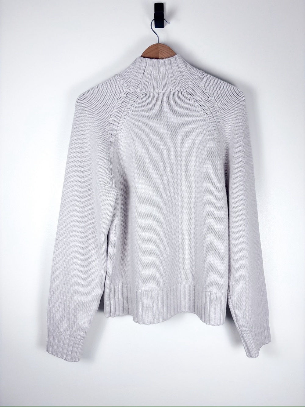 Eaves Revolve Cait Cream Wool Blend Chunky Knit Mock Neck Sweater Size XS - Picture 4 of 6